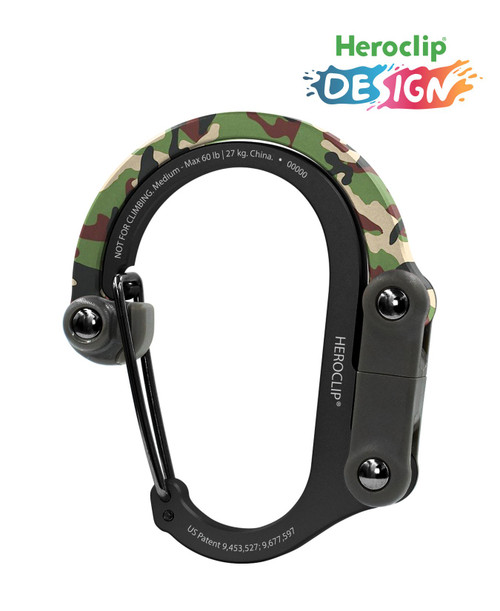 Heroclip Medium Pattern Carabiner Woodland Hero Hook Clip Fastener - Selffix Singapore