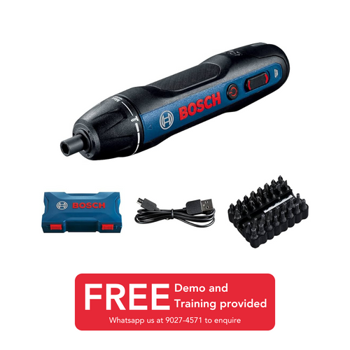 Bosch GO 2 Cordless Screwdriver Kit (with 33pcs Accessories) - Selffix Singapore