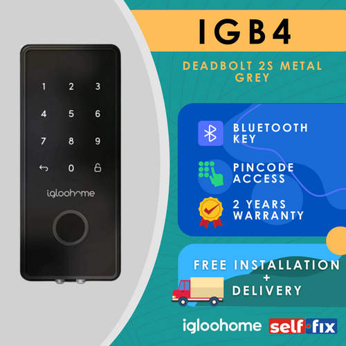 IglooHome IGB4 Deadbolt 2S Metal Grey - Selffix Singapore