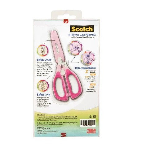 3M Scotch Portable Detachable Scissors AntiBacterial Selffix DIY