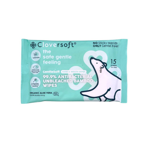 Cloversoft Unbleached Bamboo Anti-Bac Wipes 15 sheets - Selffix Singapore