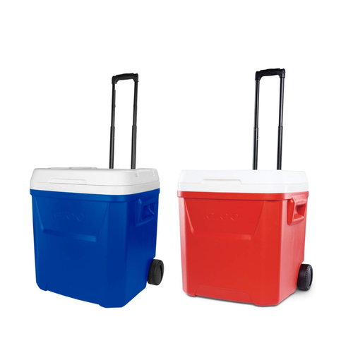 Igloo Laguna Ice Cooler Box 60 Quarts (56L) with Roller/Blue/Red - Selffix Singapore