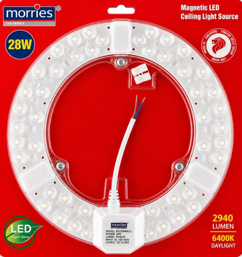 Morries MS220MMLCL 28W 2940 Lumen LED Circular Magnetic Ceiling Panel 22cm - Selffix DIY