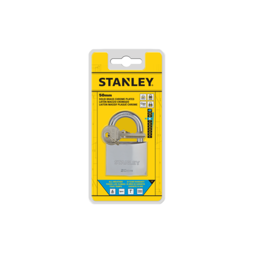 Stanley S742-013 50mm Solid Brass Standard Shackle Chrome - Selffix Singapore