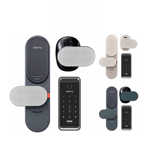 HDB/BTO Door Lock Bundle - Zigbang ZD-R70 Wooden Door Smart Lock (Black/ Ivory/ Aqua Green) + SHP-A21 Metal Gate Lock - Selffix Singapore