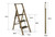 TUUF Elegance 3-step Foldable Ladder (Champagne) Slim Ladder - Selffix Singapore