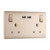 British General 13A Double Socket Switch Single Pole (w/wo USB) - Selffix Singapore