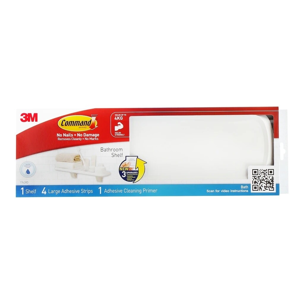 3M Command 17628D Bathroom Shelf 6P/C - Selffix Singaproe