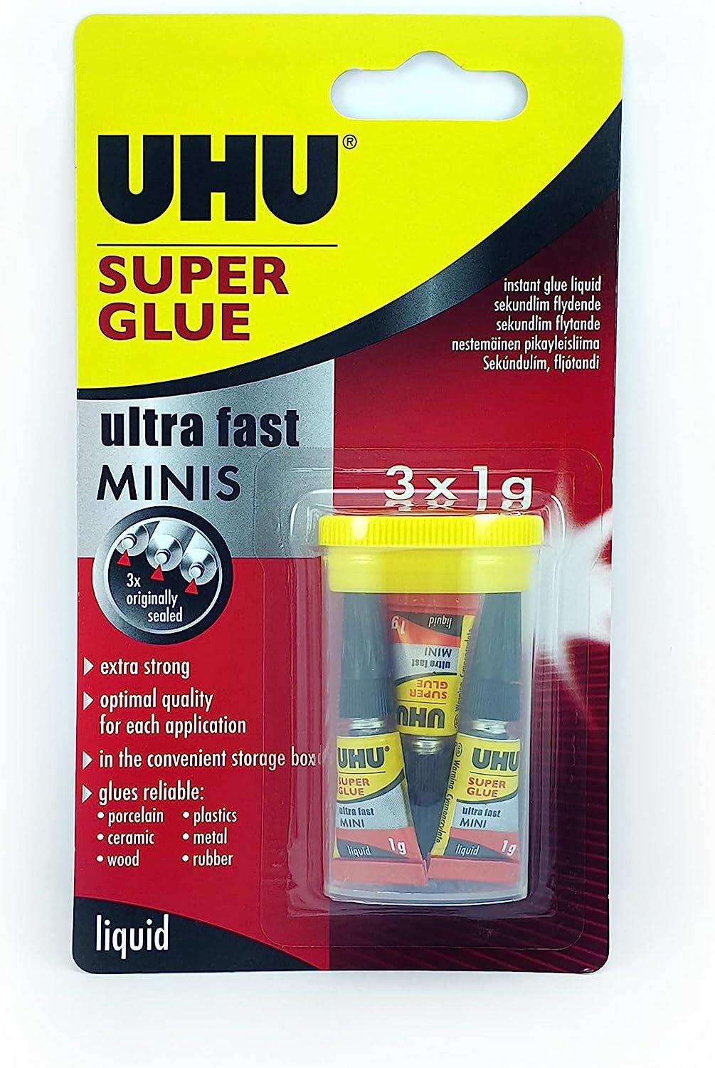 UHU 45420 Super Glue Mini 3x1g - Selffix Singapore