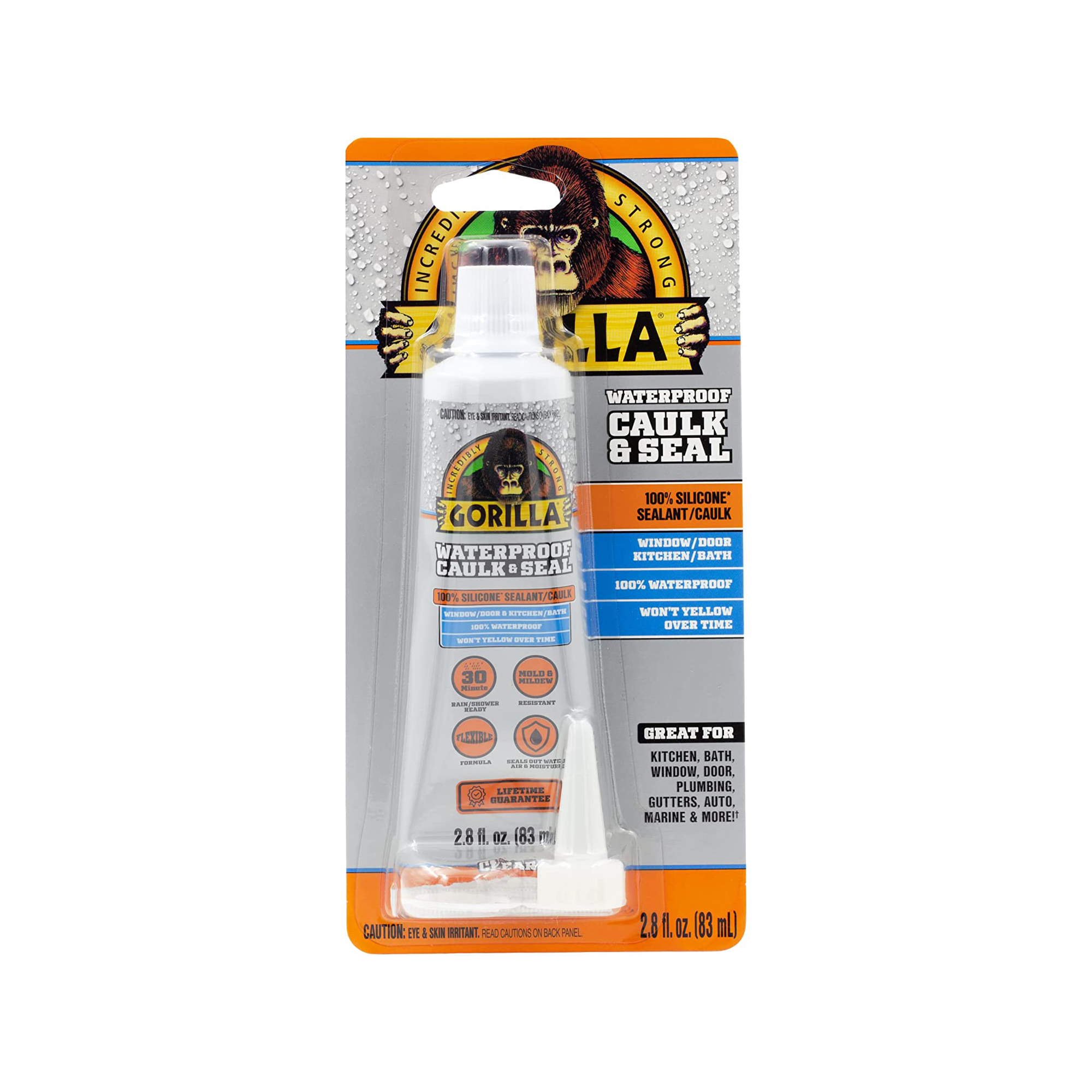 Gorilla Caulk & Seal Tube Clear 2.8oz - Selffix Singapore