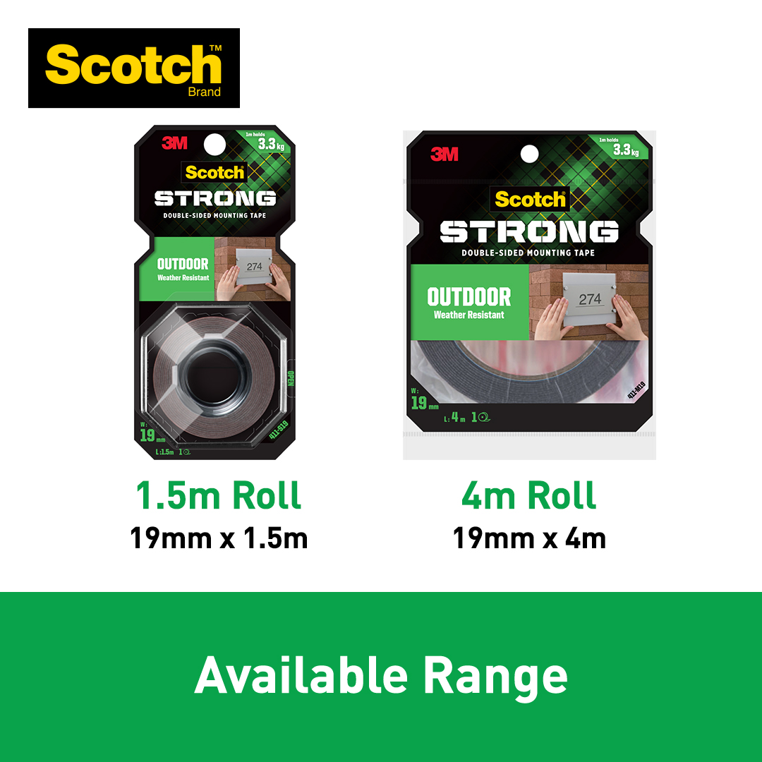 3M Scotch Clear Double Sided Mounting Tape 19 mm x 1.5 m / 19 mm x 4 m