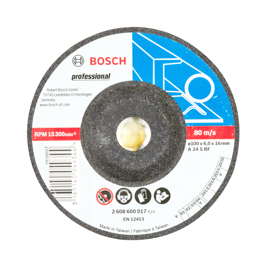 Bosch Metal Grinding Disc 100x16.0 (4inch) - Selffix Singapore