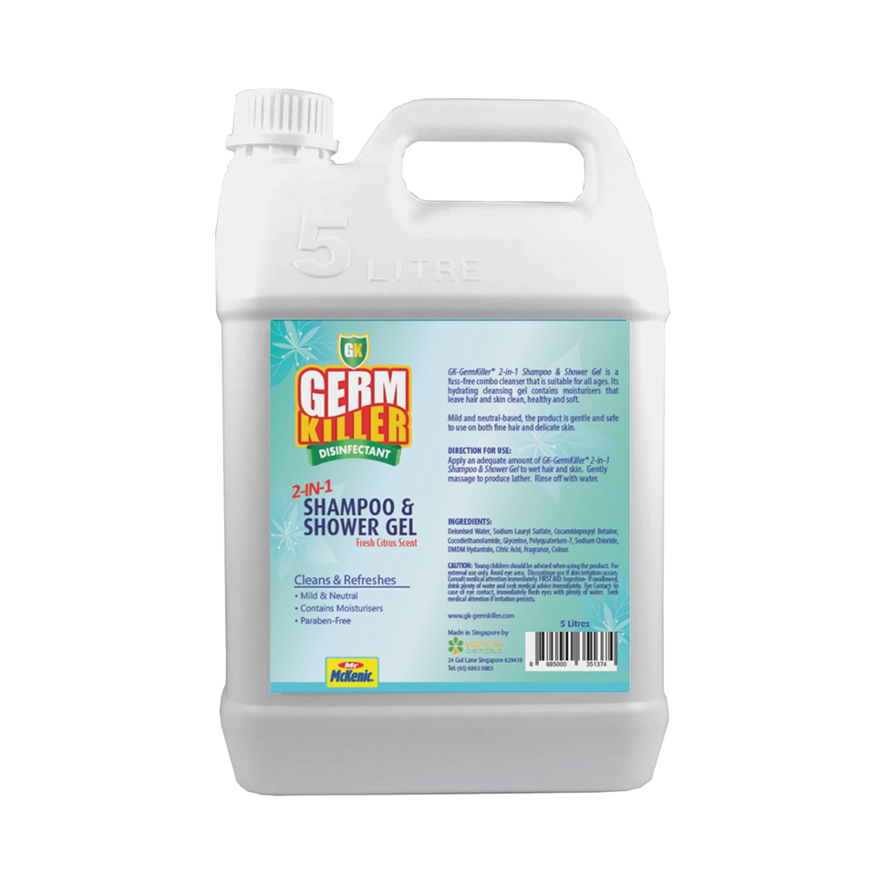 GK GermKiller 2-in-1 Shampoo & Shower Gel 5L - Selffix Singapore