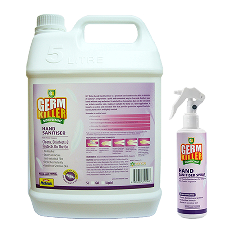 GK-GermKiller Alcohol-Free Water-based Hand Sanitiser - Selffix Singapore