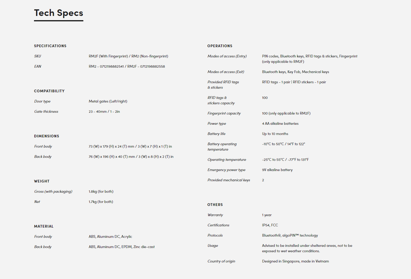 IglooHome RM2F Bundle Rim Lock Metal Gate 2 - Selffix Singapore