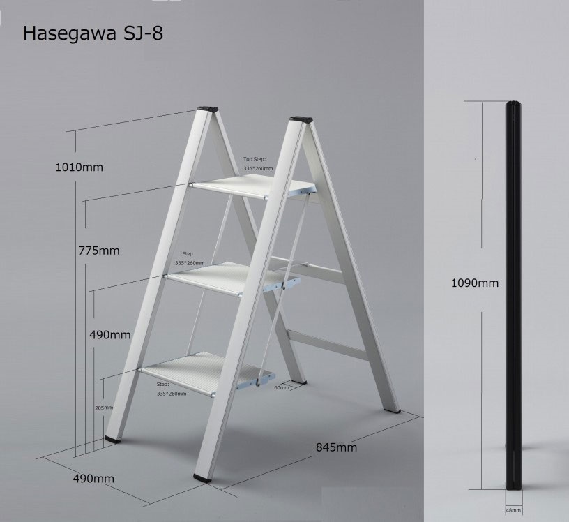 Lucano ML8B Slim Aluminium Stepstool 3 Step - Selffix Singapore