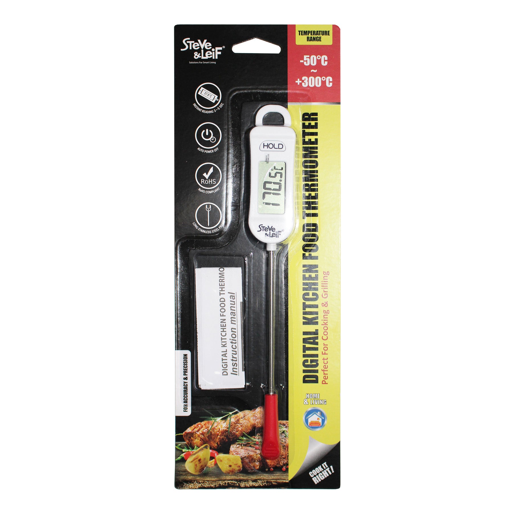 Steve & Leif Digital Kitchen Thermometer White - Selffix Singapore