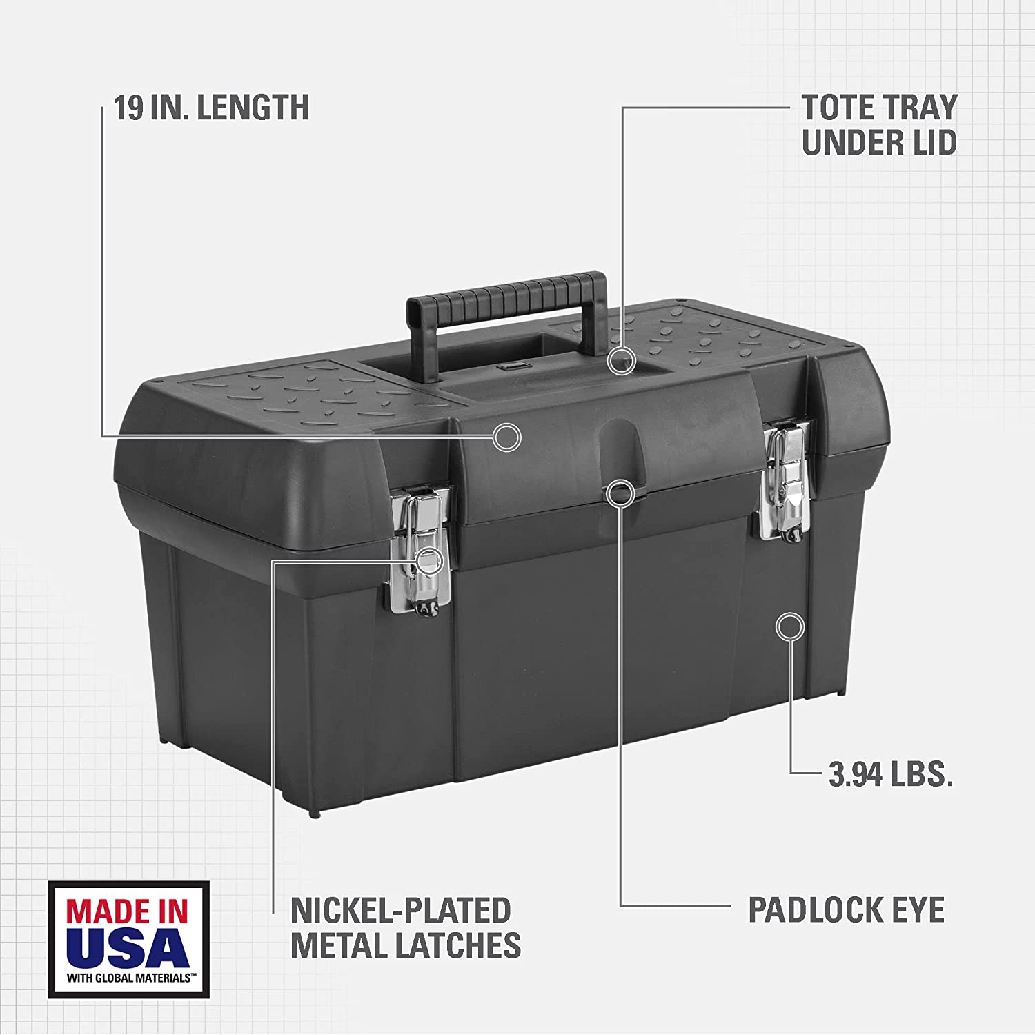 Stanley STST19005 19in Metal Latch Tool Box