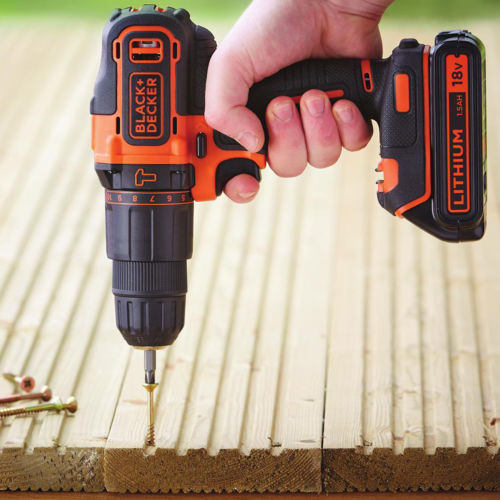 Black & Decker BDCHD18K 18V Cordless Hammer Drill Selffix DIY