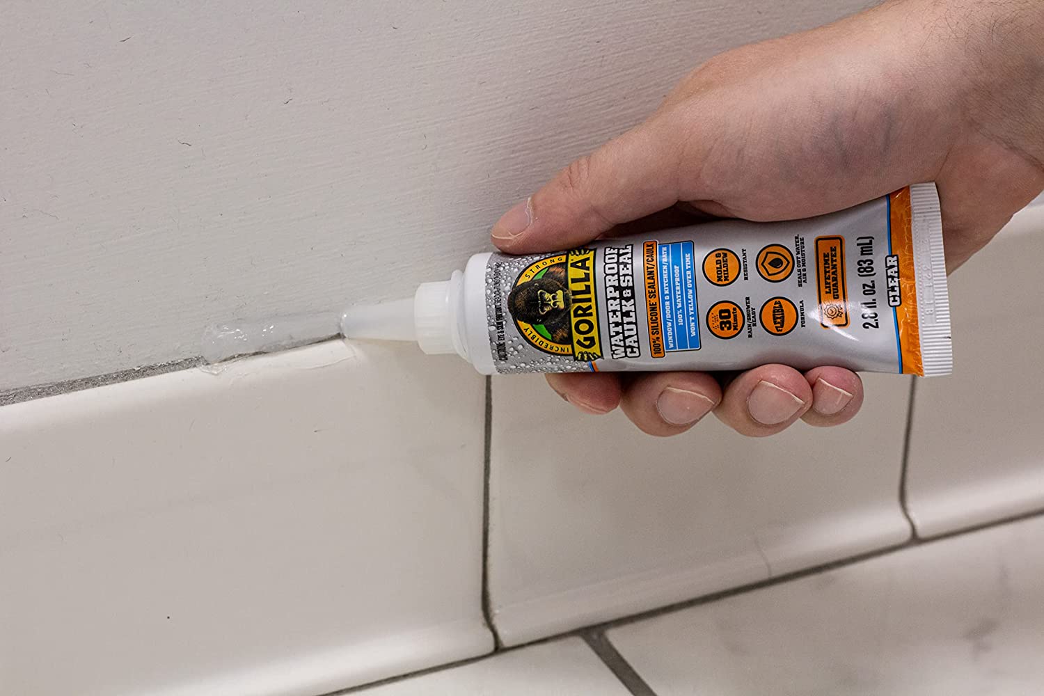 Gorilla Caulk & Seal Tube Clear 2.8oz Selffix DIY