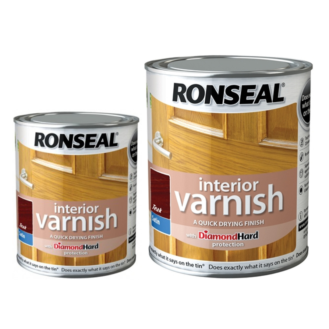 Ronseal Interior Varnish (Assorted Colours & Sizes) Selffix DIY