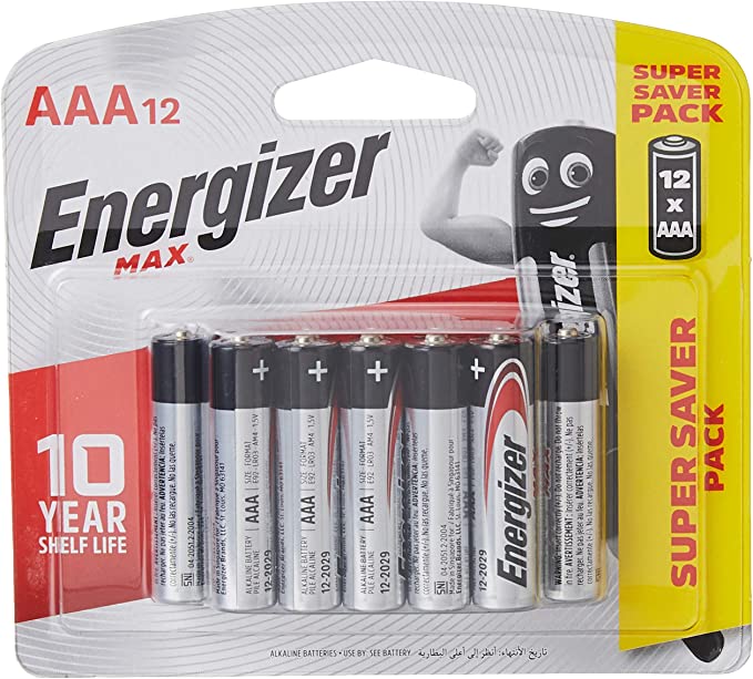 Energizer Max AAA Batteries 12pc Pack