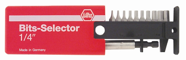 10pc Bit Selector Inch Hex Bit Set, 1/16-1/4, Wiha 79246