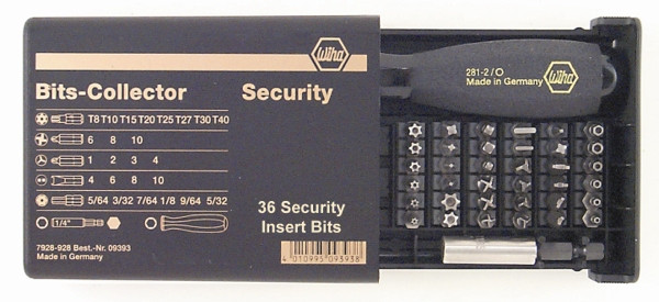 39pc Security Bits Collector Set w/ Magnetic Bit Holder, Wiha 71990
