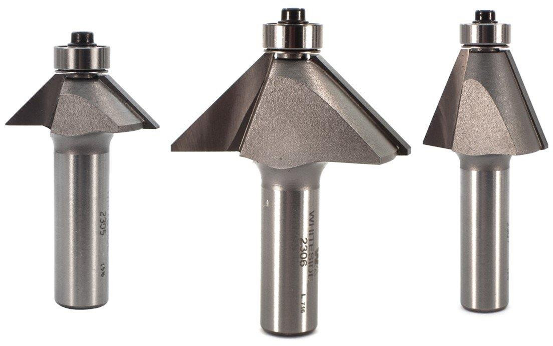 3 Piece Chamfer Bit Set, 1/2 Shank, Whiteside 445