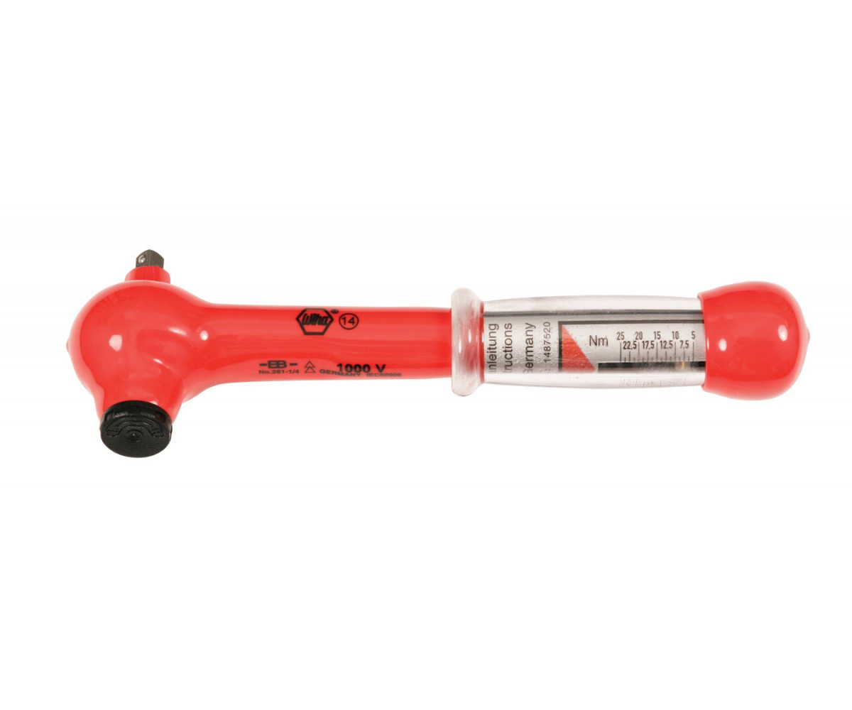 Insulated Ratcheting Torque Wrench. 1/4