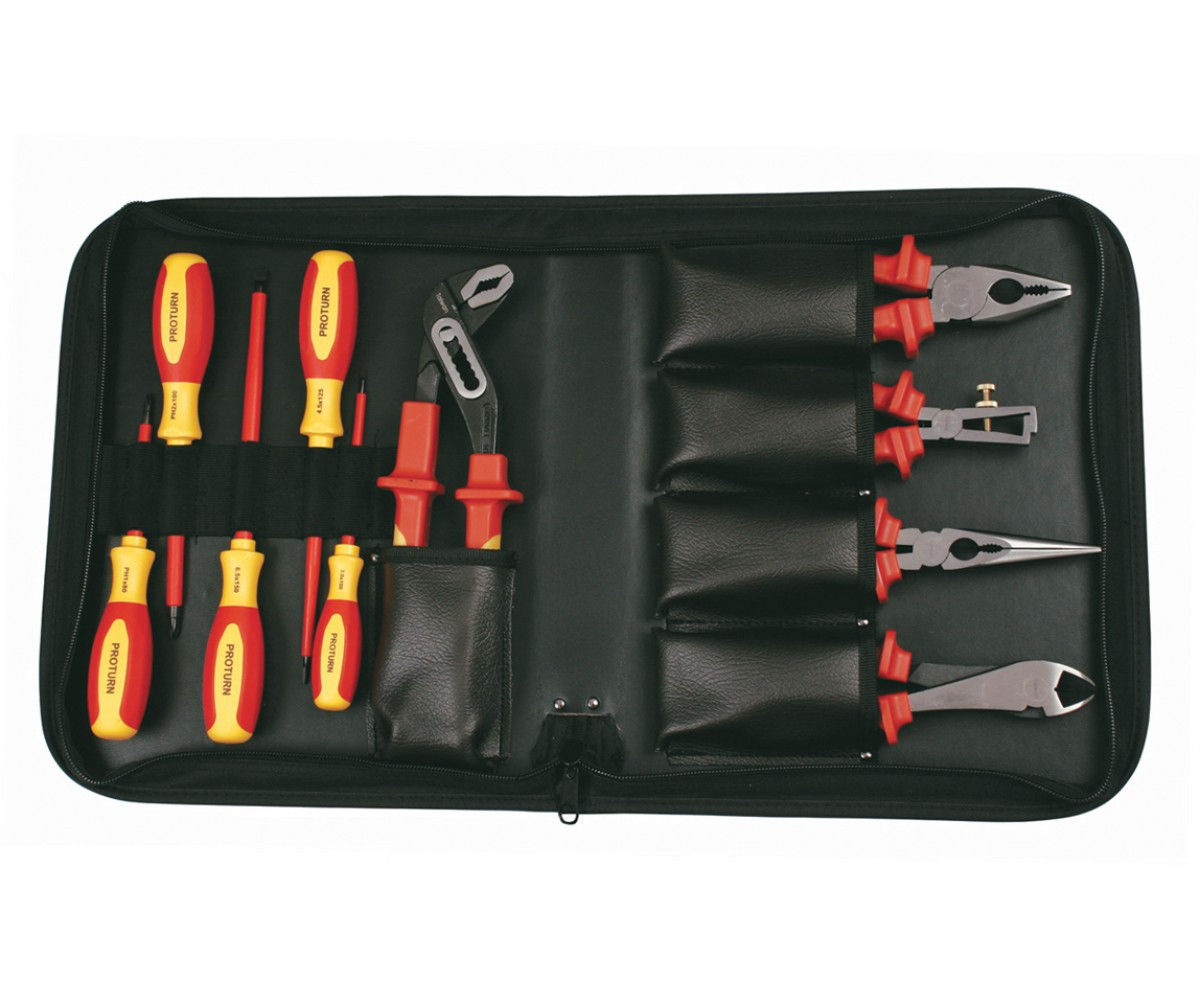 Insulated Pliers/Cutters, Slotted & Phillips Screwdriver Set, 10