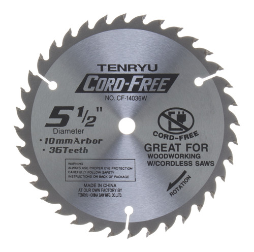 Tenryu CF-14036W - Cord Free Series Saw Blade for Wood