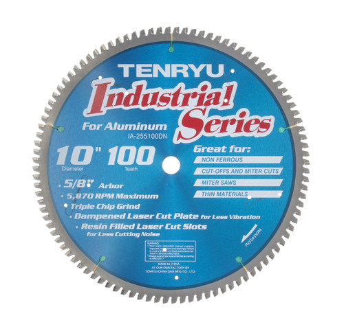 Tenryu IA-255100DN, Tenryu Industrial Series Saw Blade for Non Ferrous