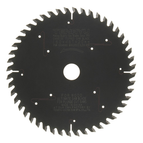 Plunge-Cut Saw Blade, 6-1/4" Dia, 48T, 0.087" Kerf, 20mm Arbor, Tenryu PSW-16048AB2