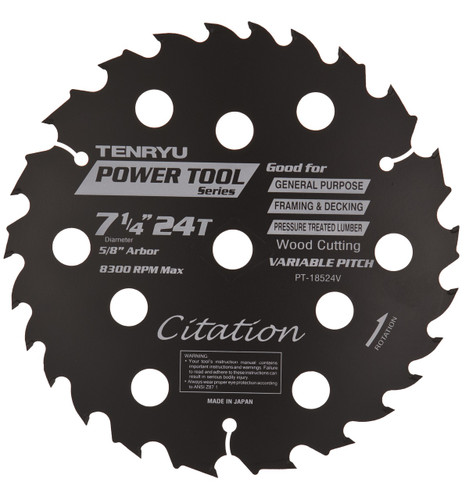 Tenryu PT-18524V - Power Tool Series Saw Blade for Table/Portable Saw