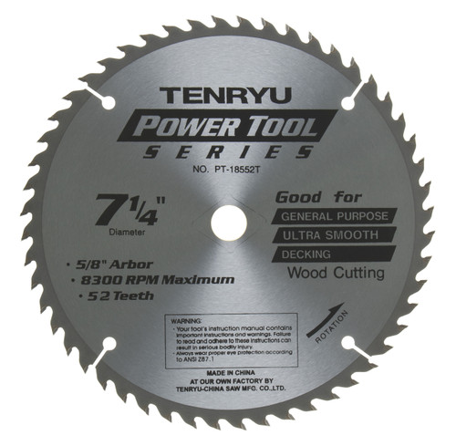 Tenryu PT-18552-T - Power Tool Series Saw Blade for Table/Portable Saw