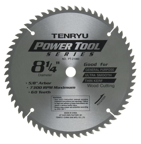Tenryu PT-21060 - Power Tool Series Saw Blade for Table/Portable Saw