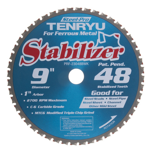 Steel-Pro Stabilizer Saw Blade, 8" Dia, 48T, 0.087" Kerf, 5/8" KO Arbor, Tenryu PRF-20348BWK