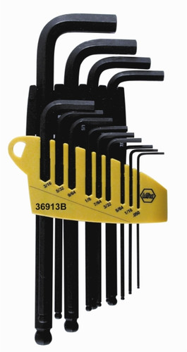 Wiha 36991 - Ball End Hex L-Key 13 Pc Set .050-3/8