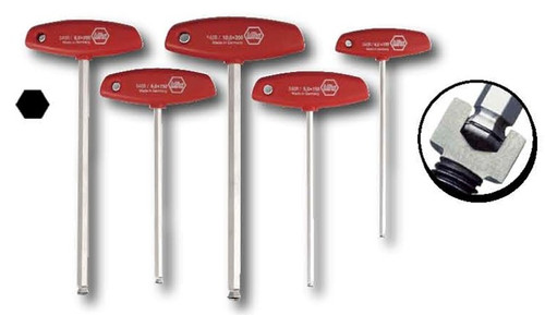 Wiha 54090 - MagicRing Ball End Hex T-Handle 5 Pc Metric Set 4.0-10.0mm