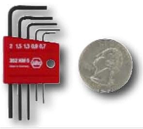 Wiha 35392 - Mini L-Key Short Hex Metric 5 Pc Set .07-2.0mm