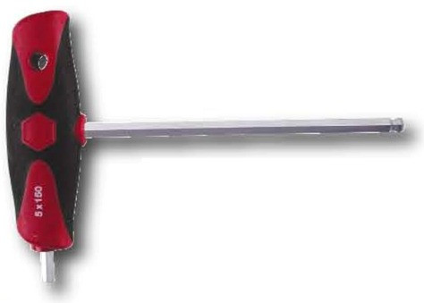 Wiha 54030 - Soft Grip Ball Hex Dual Drive T-Handle Chrome 3.0