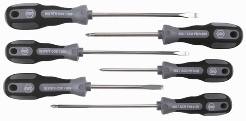 Wiha 46991 - 3K ACR Cushion Grip Slotted / Phillips Screwdriver 6 Pc Set