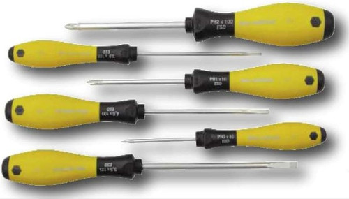 Wiha 30292 - ESD SoftFinish Slotted / Phillips 5 Pc Screwdriver Set