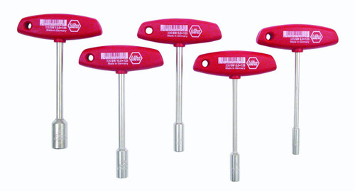 Wiha 33691 - T-Handle 5 Pc Set Nut Driver Metric 6-13mm