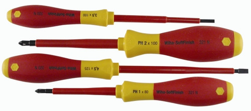 Wiha 32090 - Insulated Slotted & Phillips Screwdriver 4 Pc Set