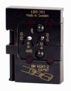 Wiha 43151 - PortaCrimp Open Barrel Non-Insulated Push On Terminals 22-14 AWG