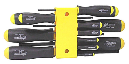 Picture for reference only. Actual product contains sizes listed in description. Bondhus 10737 - Set of 11 Ball End Hex Screwdrivers 5/64-3/8 - Long