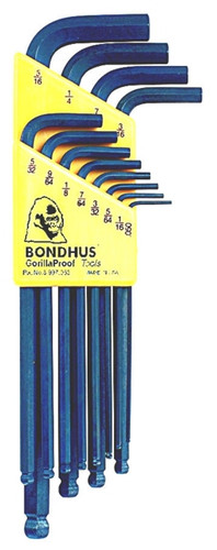 Bondhus 10936 - Set of 12 Ball End Hex L-keys .050-5/16
