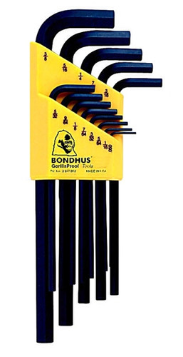 Bondhus 12137 - Set of 13 Hex L-keys .050-3/8 - Long